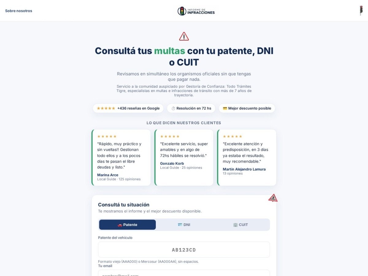 Sitio web de Informe de Infracciones