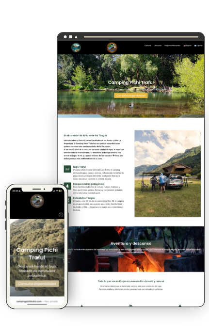 Sitio web de Camping Pichi Traful